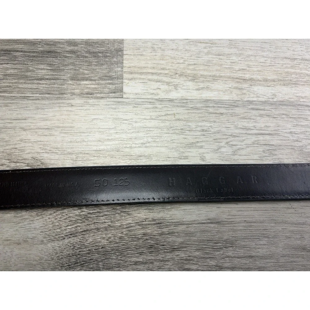 Haggar Black Label Genuine Leather‎ Dress Belt - Men's Size 50 Brown Gold Buckle